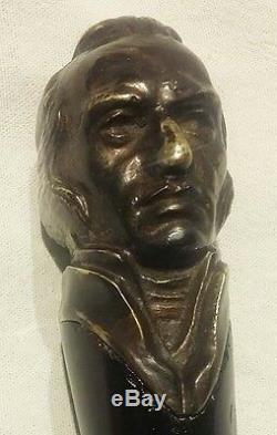 Uruguay José Gervasio Artigas Rare Originale Canne Bâton En Bois Et Bronze